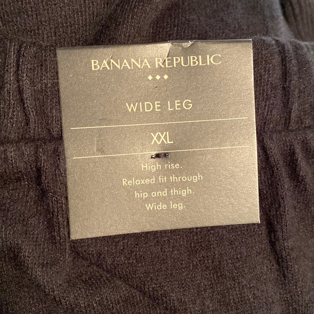 Banana Republic Wide Leg Sweater Pants Elastic Waist Women’s size XXL NWT